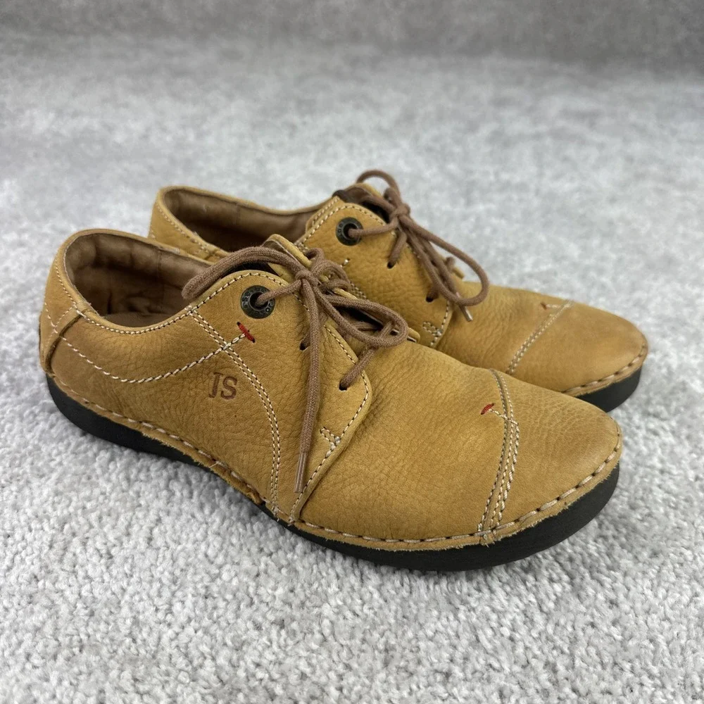Josef Seibel Fergey 20 Mustard Leather‎ Lace-Up Oxford Sneakers Comfort Size 36